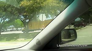Slim cheated girlfriend bangs stranger in his car in public - hdzog.com