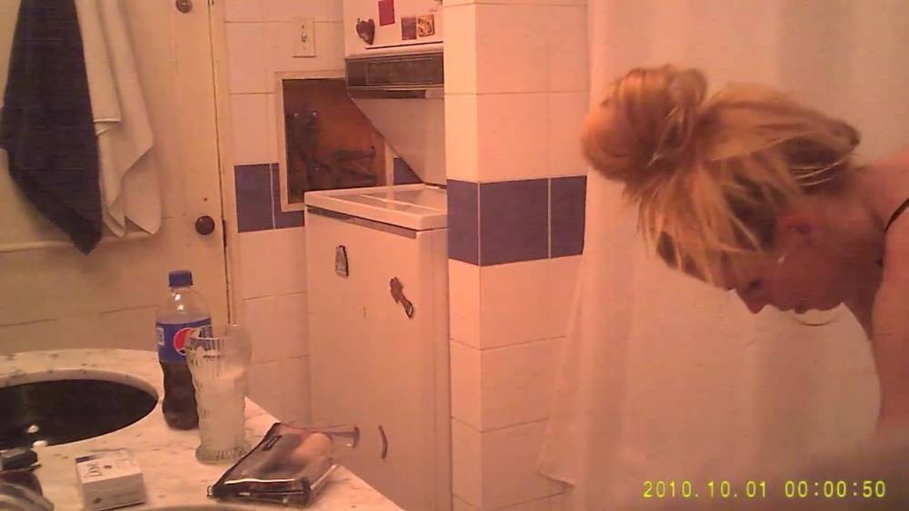 Hot Blonde Dressing in Bathroom on Spy Cam - xhamster.com