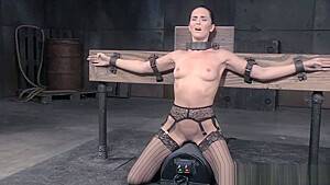 Flogged sub restrained over a sybian - hdzog.com