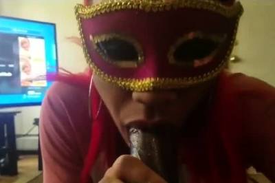 Masked Ebony Chick Swallow After Blowjob - drtuber.com