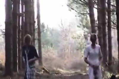 Jade - Sara and Jade strip in the woods - nvdvid.com - Britain