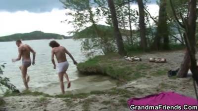 Alura Jenson - Double Dicks For Busty Granny Near Lake - hclips.com
