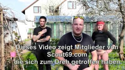 Outdoor Gangbang for German Big natural Tits Mature Marina - drtuber.com - Germany