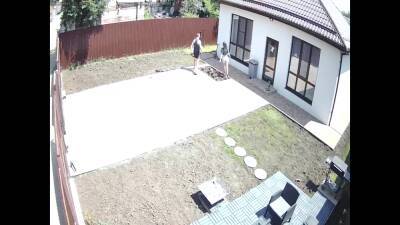 Caught In Front Of A Security Camera. Busty Girl Sucks Boyfriend In My Backyard! - voyeurhit.com