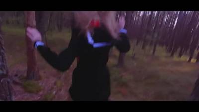 Scared schoolgirl got chased through the woods and fucked by a stalker - veryfreeporn.com