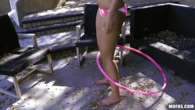 Hula-Hooping Cutie Fucks Herself - porntry.com