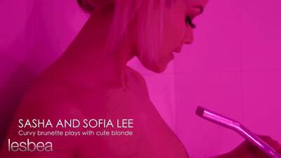 Sofia - Big tits Czech beauty Sofia Lee and hot blonde Sasha romantic lesbian sex fingering orgasms in lingerie - sexu.com - Czech Republic