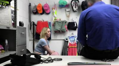 Cute blonde shoplifter pays with pussy - drtvid.com