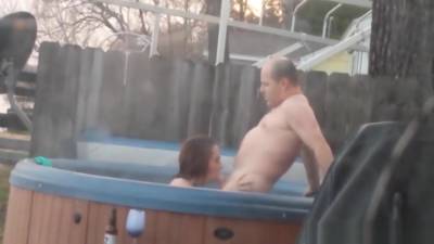 Rainy Day Doesnt Stop This Couple Fucking In Hot Tub - hclips.com