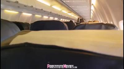 Nimpho teen blowjob in airplane in public - pornoxo.com