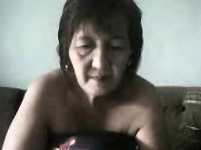 Fat Granny Asian lady on cam showing goods on cam - drtvid.com