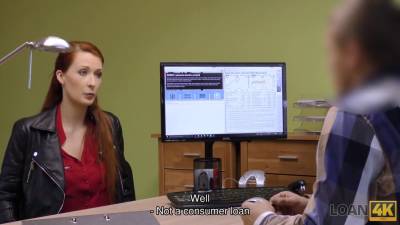 Loan4k. redhead has undirected xxx in the office with loan agent - sexu.com
