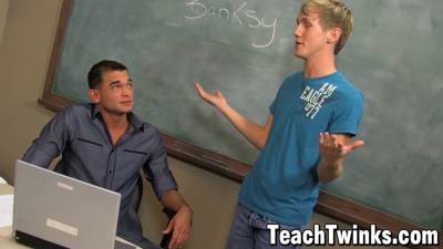 Twink cums from teachers massive dick - sunporno.com