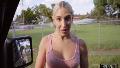 Abella Danger - Horny Blonde Abella Danger Fucks Strangers Big Cock In The Car Pov - upornia.com