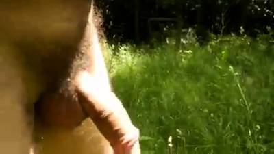Naked cock play and cum in the sunny woods - drtvid.com