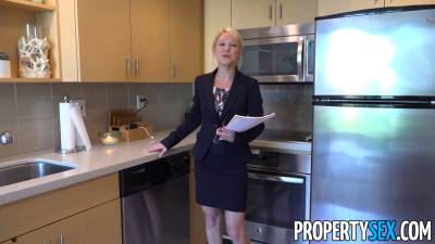 Propertysex - blonde southern cougar real estate agent gets internal cumshot - sexu.com