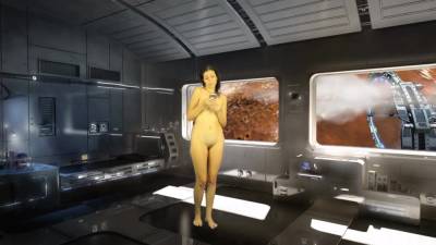 Bathroom Piss. Naked Reading. High Tech Room In Cosmos. Julia V Earth - upornia.com