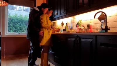 Foreplay In Rainwear In The Kitchen - hclips.com