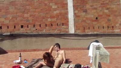 Amateur Couple Fucking At The Terrace, Outside Sex - upornia.com - Spain