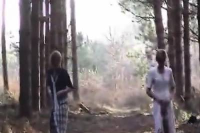 Sara and Jade strip in the woods - icpvid.com - Britain