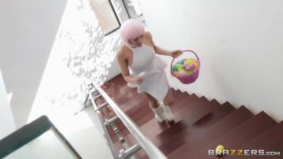 Luna - Prankish Dude Dressed Like Easter Rabbit Shows His Painted Balls - Van Wylde And Luna Star - hotmovs.com