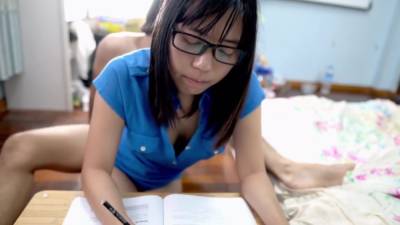 Uncensored - Japanese Girl Focus Her Studying But She Cant ( それもよき - hclips.com - Japan