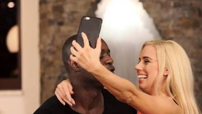 VIP4K. During selfie session blonde notices black BFs - drtuber.com - Czech Republic