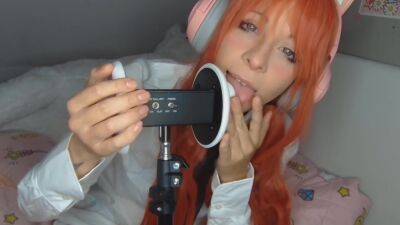 Ahegao Asmr Ear Licking Cute Girl Makima Cosplay Deep Relaxation - hclips.com