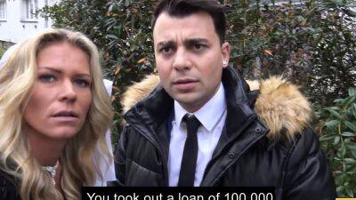 DEBT4k. Collector tracks down cute blond debtor and fucks - drtuber.com - Russia