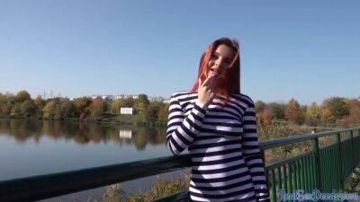 Redhead deepthroating teen POV closeup fucked 4 cash outdoor - sunporno.com