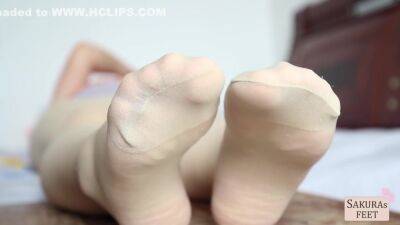 Sakurasfeet - Footjob In Stockings For My Dear Fans! - hclips.com