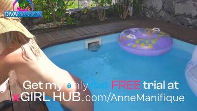 Skinny Blonde Annemanifique Get Really Horny In The Pool - upornia.com