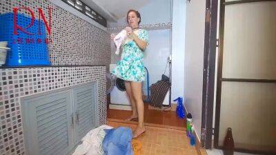 Housewife Fucked In The Washing Machine. Pussy Licking Cunillingus. Domination In Laundry - upornia.com - Usa