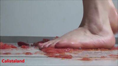 Several Tomatoes Are Crushed Under My Wonderful Bare Feet - hclips.com