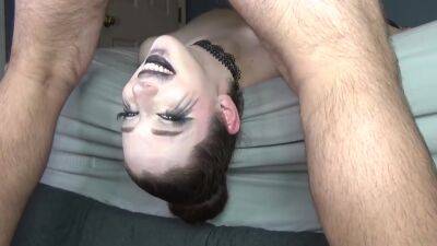 Big Titty Goth Babe With Sloppy Ruined Makeup & Black Lipstick Gets Extreme Off The Bed Upside Down Facefuck With Balls - hclips.com