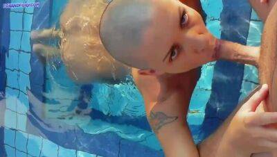 Hot anal sex at the pool with bald girl on her birthday - veryfreeporn.com