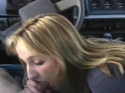 Blowjob in the car and cumshot in the mouth - drtuber.com