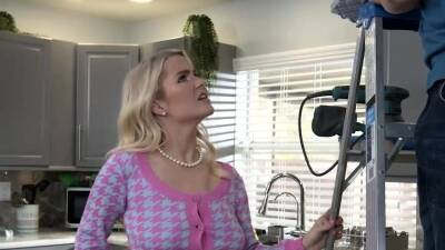 Busty MILF thanks her helpful neighbor with a blowjob - nvdvid.com