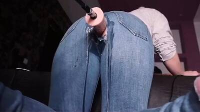 Machine Dick through her Jeans makes Mom Cream so Hard - icpvid.com