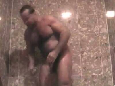 Hairy daddy gets blowjob from girl in the shower - icpvid.com