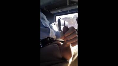 Jerked off on publc bus. Close up. Cum shot - icpvid.com