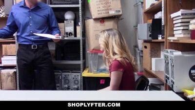 Shoplyfter - shoplifting blonde (Taylor Blake) gets caught and made to blow - sunporno.com
