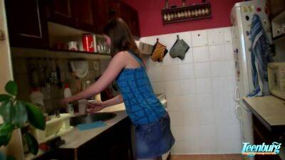 Teenburg - Hot Teenage Fucking In The Kitchen - upornia.com