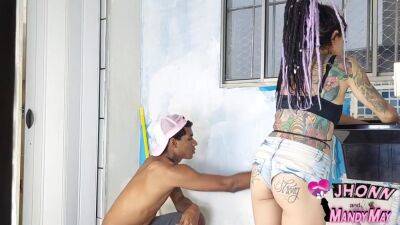 The Boyfriend Painting The House And She Wanting To Be Naughty At The Work - Chapter 1: The Laundry - hclips.com