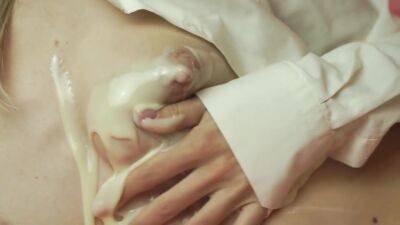 Hot Babe Spills Condensed Milk On Her Body - hclips.com