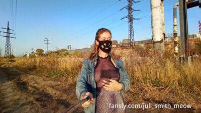 Girl In Mesh Clothes Masturbates And Takes A Selfie - hclips.com