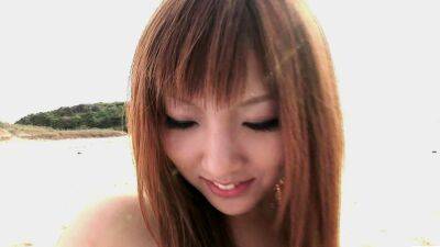 Ultra hairy Japanese gyaru in bikini beach foreplay - drtuber.com - Japan