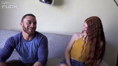 SUPER Popular Hairy Hunk Makes Hot Red Head BABE Cream On His Big Black Cock - xxxfiles.com