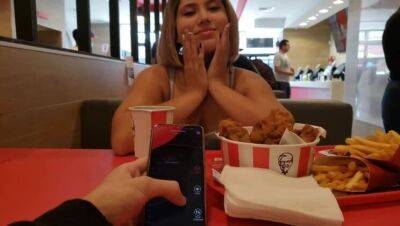 KFC public lush control and creampie in the bathroom - xxxfiles.com