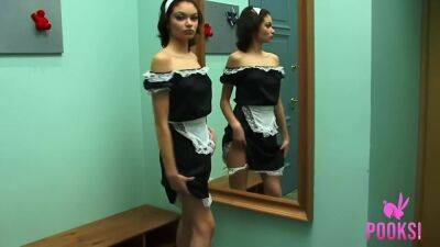 Cute Short Haired Slender Maid Jessia Takes Her Uniform Off And Teases You! - upornia.com